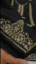 Jet Black Two-Piece Lawn Suit with Stylish Embroidery