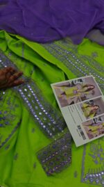 💚 Embroiza Parrot Green Lawn: Just 3150 ✨ for a chiffon dupatta and elegant embroidered look - Image 4