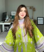 💚 Embroiza Parrot Green Lawn: Just 3150 ✨ for a chiffon dupatta and elegant embroidered look - Image 6