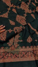 Bareeze 3pcs EMB Lawn Article in bottle green color